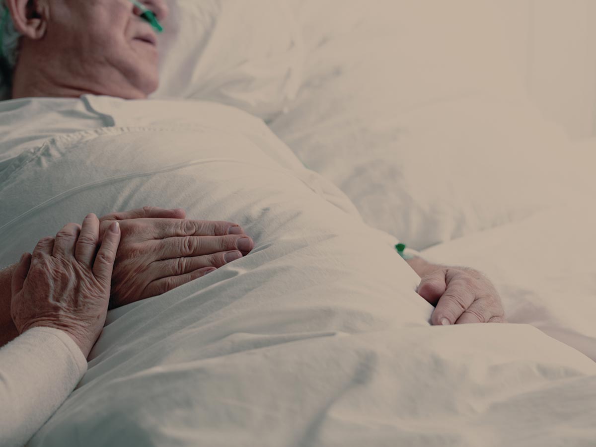 Photo of a senior man in hospice