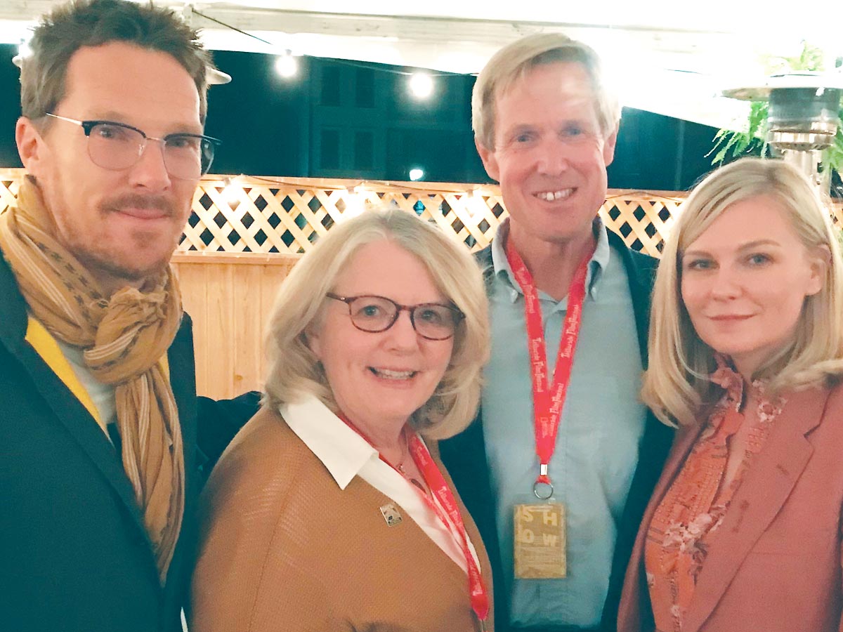 Left to Right: Benedict Cumberbatch, Jane Campion, Alan Weltzien, Kristen Dunst