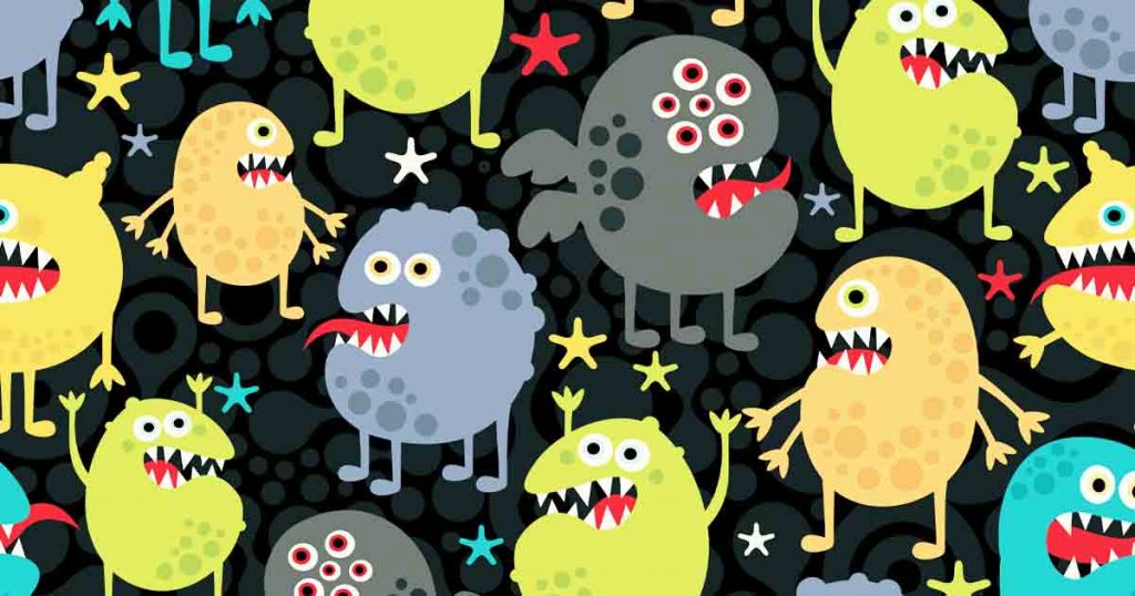 Funny illustration depicting the concept of zombie microbes.