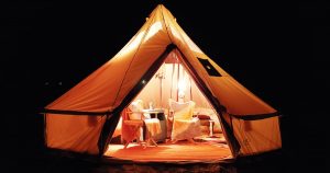 photo of a glamping dome tent