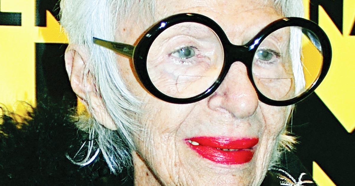 Photo of fashionista Iris Apfel