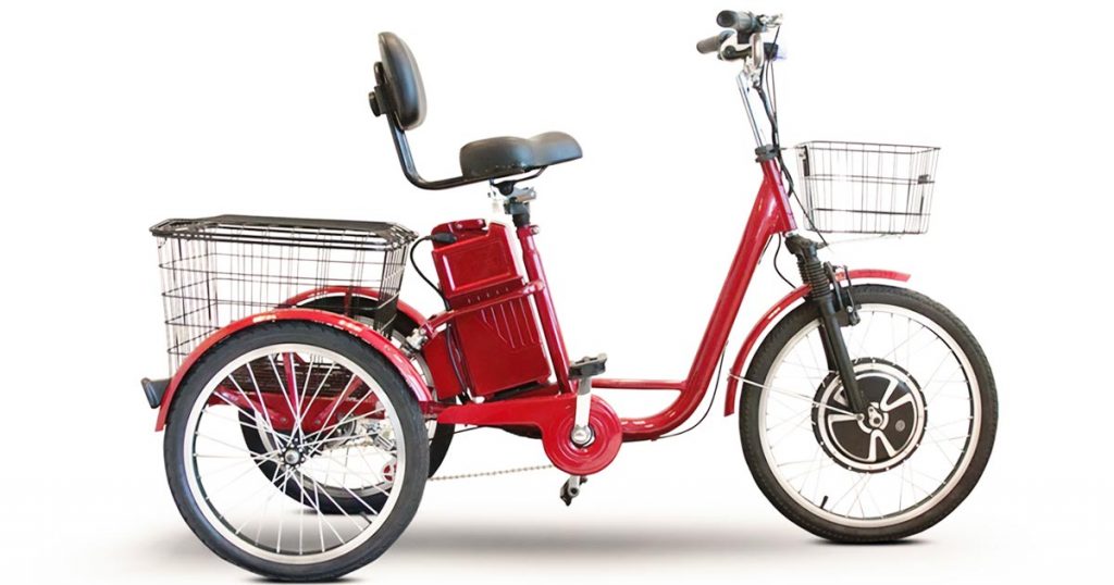 photo of a red electric trike