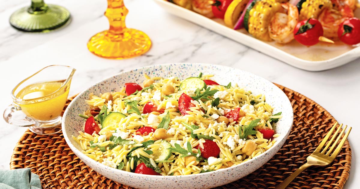 Summer flavors with orzo salad