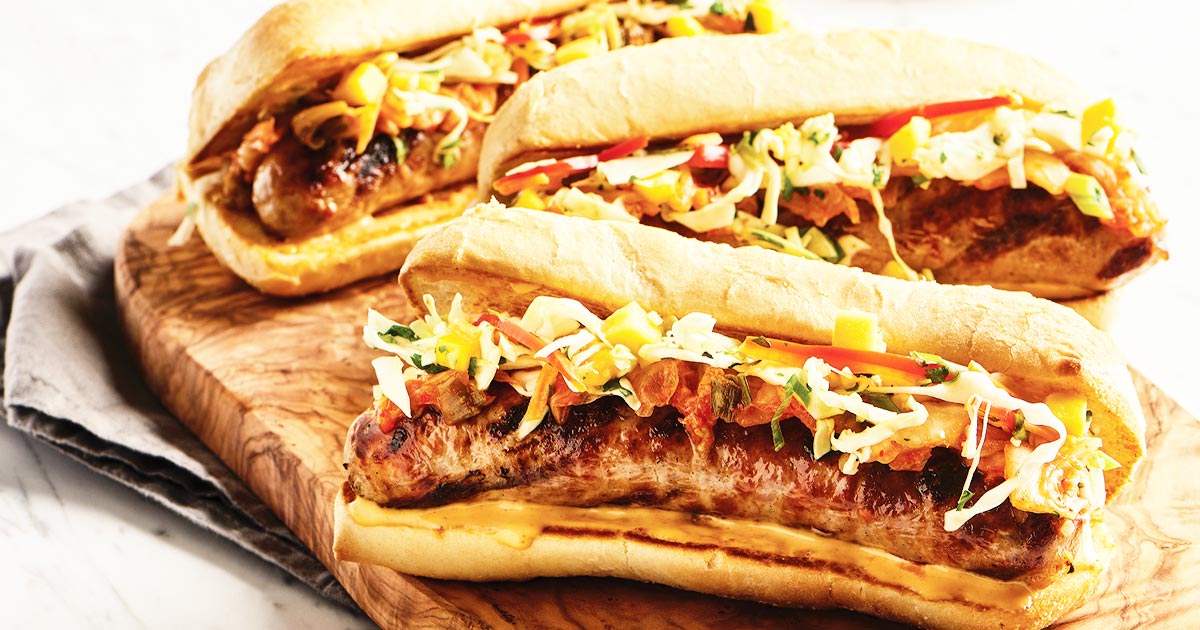 spicy bratwurst subs