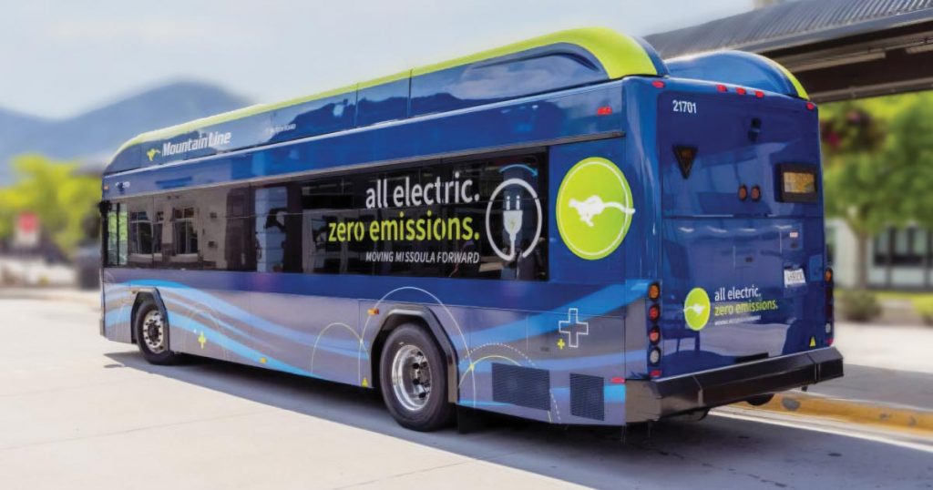 Photo of a Billings Met Transit electric bus