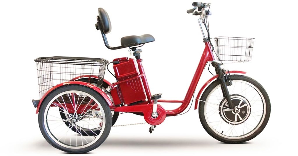 photo of a red electric trike
