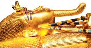 profile of gold King Tut mask