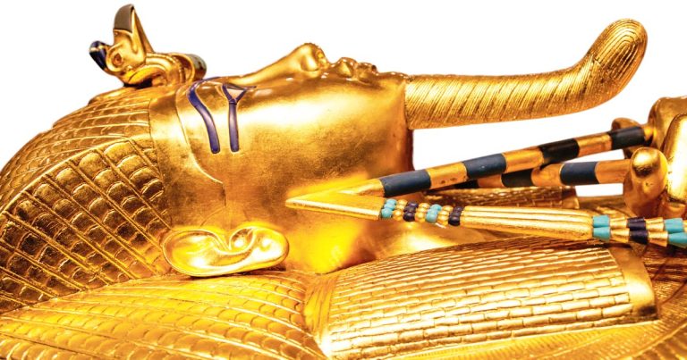 profile of gold King Tut mask