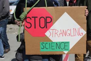 Protester sign